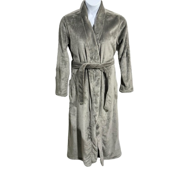 UGG Marlow Double Face Fleece Robe in Charcoal Gray Size Medium NWT - Picture 3 of 9